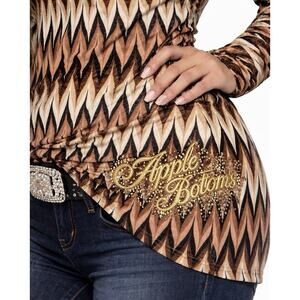 Apple Bottoms Sig Top Women 2X Plus Size Y2K Embellished Glitter Logo Vintage